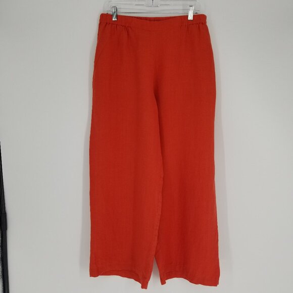Gudrun Sjoden Pants - Gudrun Sjoden Med. Weight Linen Pants - Copper - Lagenlook, Scandi, Comfy, Fall